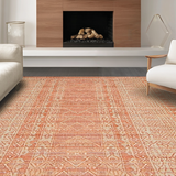 Ultra Soft Area Rug, Non Slip, Stain Resistant, Washable Area Rugs for Living Room, Bedroom, Elegant Soft Textured Tasseled Design(Orange)