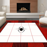 Ultra Soft Area Rug, Non Slip, Stain Resistant, Washable Area Rugs for Living Room, Bedroom, Contemporary Geometric Web Pattern(Red)