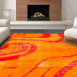 Ultra Soft Area Rug, Non Slip, Stain Resistant, Washable Area Rugs for Living Room, Bedroom, Chic Fuzzy Rustic Vibe Accents(Orange)