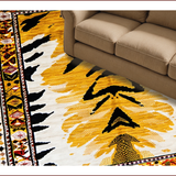 Ultra Soft Area Rug, Non Slip, Stain Resistant, Washable Area Rugs for Living Room, Bedroom, Vintage Wild Animal Motif(Yellow)