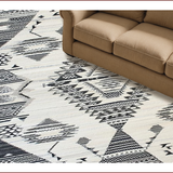 Ultra Soft Area Rug, Non Slip, Stain Resistant, Washable Area Rugs for Living Room, Bedroom, Luxurious Monochrome Fringe Design(Black)