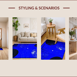 Ultra Soft Area Rug, Non Slip, Stain Resistant, Washable Area Rugs for Living Room, Bedroom, Starlit Ethereal Pattern Design(Blue)