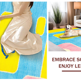 Ultra Soft Area Rug, Non Slip, Stain Resistant, Washable Area Rugs for Living Room, Bedroom, Charming Happy Face Interactive Design(Blue)