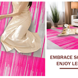 Ultra Soft Area Rug, Non Slip, Stain Resistant, Washable Area Rugs for Living Room, Bedroom, Luxurious Abstract Animal Motif(Pink)