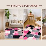 Contemporary Wavy Circular Motif(Pink)