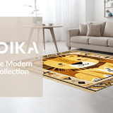 Ultra Soft Area Rug, Non Slip, Stain Resistant, Washable Area Rugs for Living Room, Bedroom, Playful Animal Print Decor(Gold)