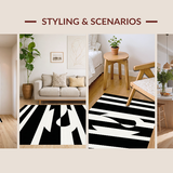 Trendy Geometric Monochrome Arrangement(Black)