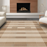 Ultra Soft Area Rug, Non Slip, Stain Resistant, Washable Area Rugs for Living Room, Bedroom, Geometric Natural Toned Elegance(Beige)