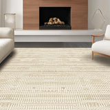 Ultra Soft Area Rug, Non Slip, Stain Resistant, Washable Area Rugs for Living Room, Bedroom, Rustic Neutral Toned Diamond Design(Beige)