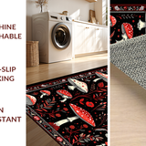 Ultra Soft Area Rug, Non Slip, Stain Resistant, Washable Area Rugs for Living Room, Bedroom, Vibrant Witchcraft Inspired Decor(Red)
