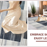Ultra Soft Area Rug, Non Slip, Stain Resistant, Washable Area Rugs for Living Room, Bedroom, Contemporary Soft Toned Artistry(Gray)