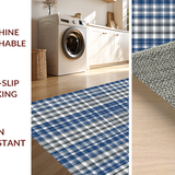 Ultra Soft Area Rug, Non Slip, Stain Resistant, Washable Area Rugs for Living Room, Bedroom, Cozy Farmhouse Inspired Tartan Aesthetic(Blue)