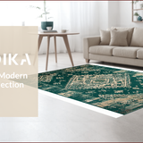 Ultra Soft Area Rug, Non Slip, Stain Resistant, Washable Area Rugs for Living Room, Bedroom, Chic Floral Green Medley(Green)