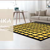 Ultra Soft Area Rug, Non Slip, Stain Resistant, Washable Area Rugs for Living Room, Bedroom, Chic Ogee Patterned Aesthetic(Yellow)