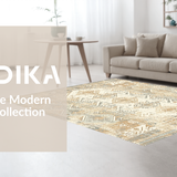 Ultra Soft Area Rug, Non Slip, Stain Resistant, Washable Area Rugs for Living Room, Bedroom, Textured Rustic Tribal Elegance(Beige)