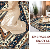 Ultra Soft Area Rug, Non Slip, Stain Resistant, Washable Area Rugs for Living Room, Bedroom, Chic Modern Medallion Pattern(Brown)