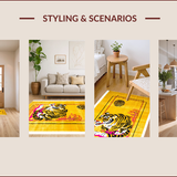 Ultra Soft Area Rug, Non Slip, Stain Resistant, Washable Area Rugs for Living Room, Bedroom, Chic Leopard Print Aesthetic(Yellow)