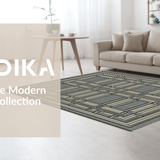 Ultra Soft Area Rug, Non Slip, Stain Resistant, Washable Area Rugs for Living Room, Bedroom, Contemporary Geometric Grey Harmony(Gray)