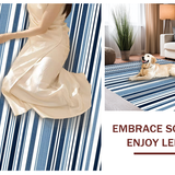 Ultra Soft Area Rug, Non Slip, Stain Resistant, Washable Area Rugs for Living Room, Bedroom, Sophisticated Dual-Tone Coastal Motif(Blue)