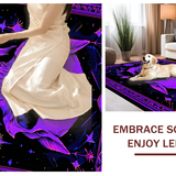 Ultra Soft Area Rug, Non Slip, Stain Resistant, Washable Area Rugs for Living Room, Bedroom, Macabre Witch Board Illustration(Purple)