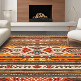 Ultra Soft Area Rug, Non Slip, Stain Resistant, Washable Area Rugs for Living Room, Bedroom, Sophisticated Cozy Boho Fusion(Red)