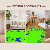Ultra Soft Area Rug, Non Slip, Stain Resistant, Washable Area Rugs for Living Room, Bedroom, Vibrant Nature-Inspired Playful Theme(Pink)
