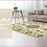 Ultra Soft Area Rug, Non Slip, Stain Resistant, Washable Area Rugs for Living Room, Bedroom, Machine Washable Dining Room Olive Beige Rug(Beige)