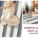 Ultra Soft Area Rug, Non Slip, Stain Resistant, Washable Area Rugs for Living Room, Bedroom, Stylish Contemporary Graphic Stripe Expression(White)