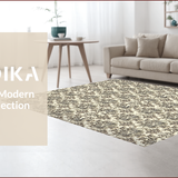 Ultra Soft Area Rug, Non Slip, Stain Resistant, Washable Area Rugs for Living Room, Bedroom, Vintage Damask Bedroom Farmhouse Style Area Carpet(Beige)