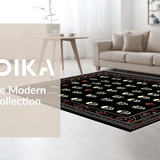 Ultra Soft Area Rug, Non Slip, Stain Resistant, Washable Area Rugs for Living Room, Bedroom, Creepy Halloween Decorative Piece(Black)