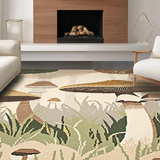 Cozy Farmhouse Inspired Mushroom Motif(Beige)