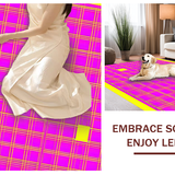 Ultra Soft Area Rug, Non Slip, Stain Resistant, Washable Area Rugs for Living Room, Bedroom, Expressive Colorful Design Motif(Pink)