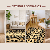 Ultra Soft Area Rug, Non Slip, Stain Resistant, Washable Area Rugs for Living Room, Bedroom, Rustic Chic Cheetah Design(Beige)