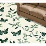 Ultra Soft Area Rug, Non Slip, Stain Resistant, Washable Area Rugs for Living Room, Bedroom, vintage insect print(Ivory)