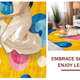 Ultra Soft Area Rug, Non Slip, Stain Resistant, Washable Area Rugs for Living Room, Bedroom, Contemporary Multi-Hued Pattern(Yellow)
