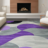 Ultra Soft Area Rug, Non Slip, Stain Resistant, Washable Area Rugs for Living Room, Bedroom, Sophisticated Grey and Purple Fusion(Purple)