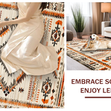 Ultra Soft Area Rug, Non Slip, Stain Resistant, Washable Area Rugs for Living Room, Bedroom, Vintage Cozy Diamond Arrangement(Orange)
