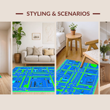 Charming Playful Street Scene(Blue)