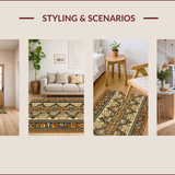 Ultra Soft Area Rug, Non Slip, Stain Resistant, Washable Area Rugs for Living Room, Bedroom, Boho Vintage Tiger Skin(Brown)