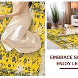 Ultra Soft Area Rug, Non Slip, Stain Resistant, Washable Area Rugs for Living Room, Bedroom, Bold Elegant Diamond Design(Yellow)