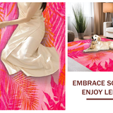 Ultra Soft Area Rug, Non Slip, Stain Resistant, Washable Area Rugs for Living Room, Bedroom, Whimsical Pink Jungle Aesthetic(Pink)
