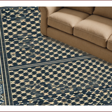 Ultra Soft Area Rug, Non Slip, Stain Resistant, Washable Area Rugs for Living Room, Bedroom, Trendy Neutral Toned Diamond Pattern(Blue)