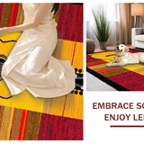 Ultra Soft Area Rug, Non Slip, Stain Resistant, Washable Area Rugs for Living Room, Bedroom, Creative Vintage Melody Inspired Look(Yellow)