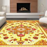 Ultra Soft Area Rug, Non Slip, Stain Resistant, Washable Area Rugs for Living Room, Bedroom, Lively Yellow Geometric Fusion(Yellow)