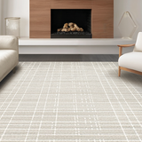 Ultra Soft Area Rug, Non Slip, Stain Resistant, Washable Area Rugs for Living Room, Bedroom, Vibrant Southwestern Linear Design(Gray)