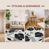 Whimsical White Floral Accents(Black)