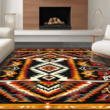 Ultra Soft Area Rug, Non Slip, Stain Resistant, Washable Area Rugs for Living Room, Bedroom, Rustic Southwestern Accent with Depth(Red)