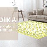 Ultra Soft Area Rug, Non Slip, Stain Resistant, Washable Area Rugs for Living Room, Bedroom, Vibrant Daisy Motif Splash(White)