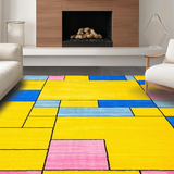 Ultra Soft Area Rug, Non Slip, Stain Resistant, Washable Area Rugs for Living Room, Bedroom, Playful Tiled Pattern Design(Yellow)