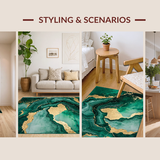 Emerald Gold Abstract Swirl Design(Green)